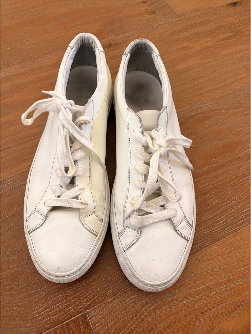 Common Projects White Leather Mens Sneakers Clean Size 10